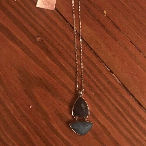 Jessica Simpson Multi Blue Two Stone Necklace - Picture 3 of 6